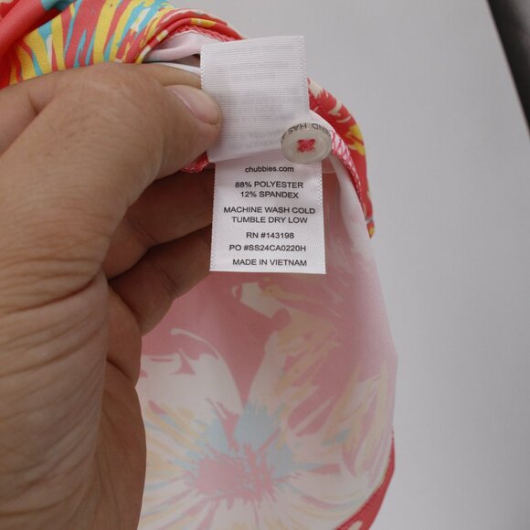 Chubbies Shirt Mens Medium Polo golf Floral Button Up Short Sleeve Stretch fun - Picture 5 of 11